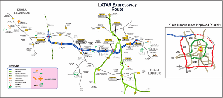 Route expressway malaysia coast west map