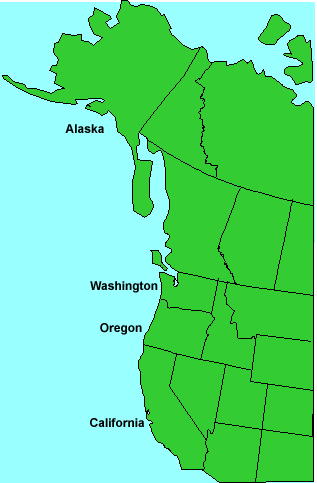 West Coast of the United States States West Coast and Alaska