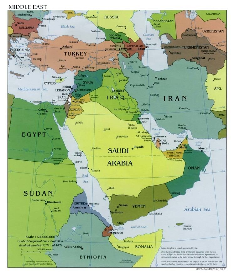 Western Asia Map of West Asia
