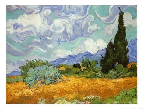 Wheat Field with Cypresses Wheatfield with Cypresses c1889 Art by Vincent van Gogh at