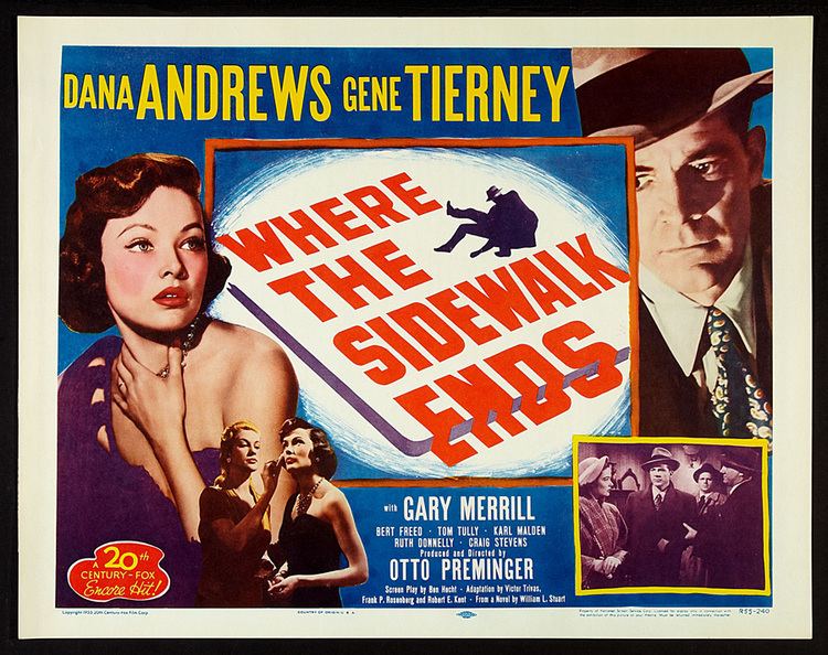 Where the Sidewalk Ends (film) Where Danger Lives WHERE THE SIDEWALK ENDS 1950