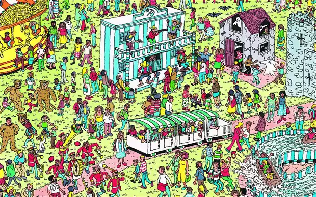 Finding Wally in the Amusement park amidst a great crowd