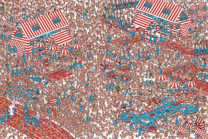 Finding Wally in place full of people