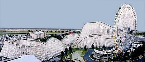 White Cyclone Roller Coaster WHITE CYCLONE Nagashima Spaland Japan Height 139 ft