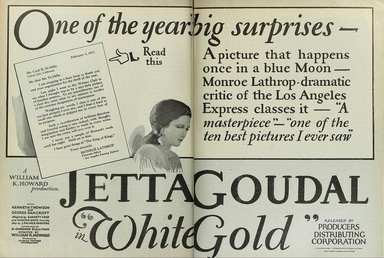 Vintage Film Advert for Jetta Goudal in White Gold 1927 Flickr