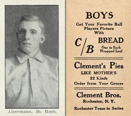 Whitey Alperman 1910 Clement Bros Bread Whitey Alperman 1 Baseball Card Value