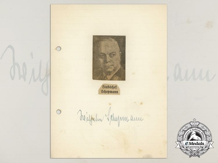 Wilhelm Schepmann A Wartime Daybook Page Signed by SAObergruppenfhrer Wilhelm Schepmann