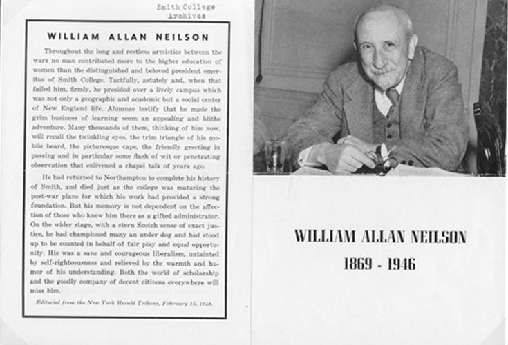 William Allan Neilson William Allan Neilson printed memorial with tribute from The New