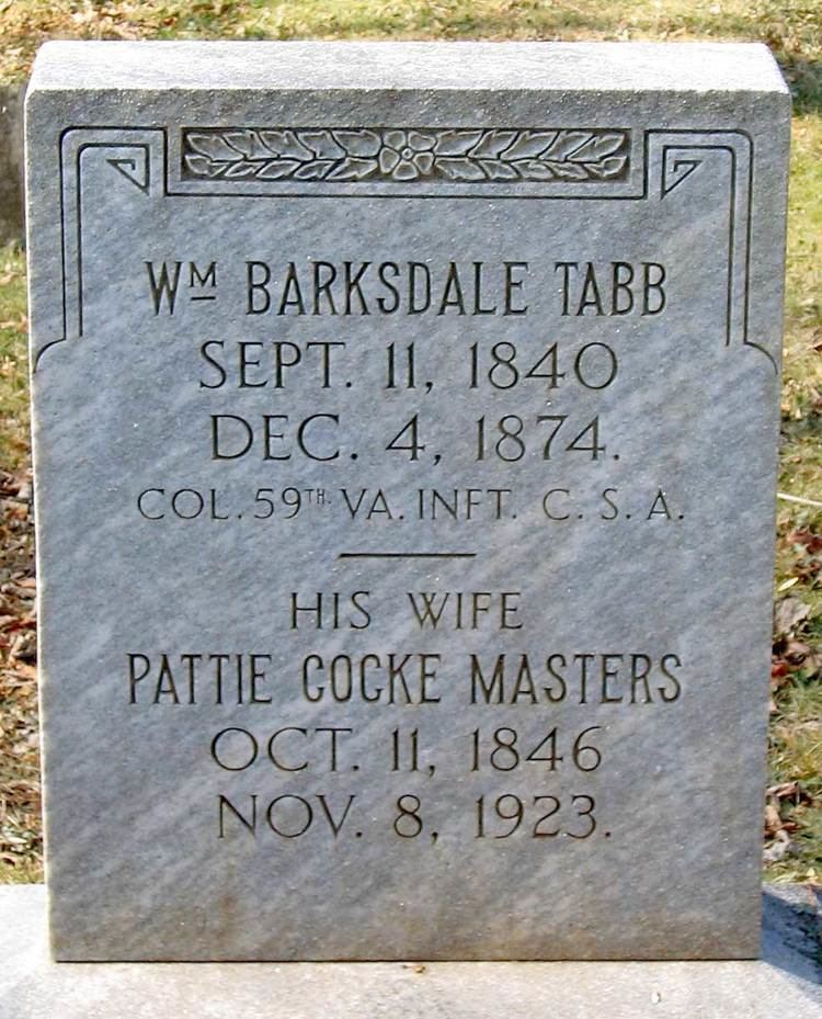 William Barksdale Tabb William Barksdale Tabb 1840 1874 Find A Grave Memorial