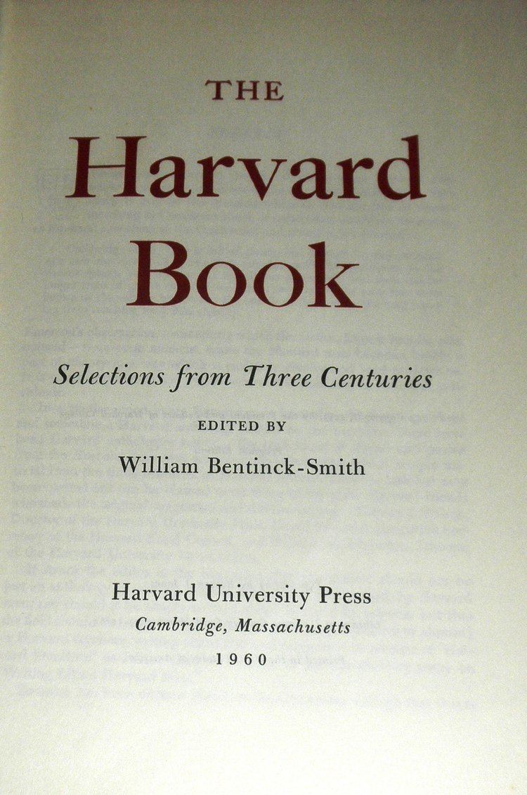 William Bentinck-Smith Bentinck Harvard Book 3 Centuries William BentinckSmith