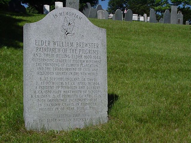 William Brewster (Mayflower passenger) Elder William Brewsters headstone Voyage To The New World