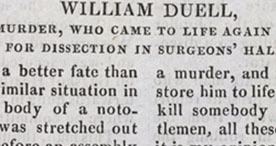 William Duell (criminal) William Duell Executed for Murder Who Came to Life Again While