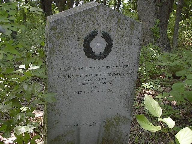 William Edward Throckmorton Dr William Edward Throckmorton 1795 1843 Find A Grave Memorial