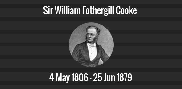 William Fothergill Cooke Sir William Fothergill Cooke death anniversary