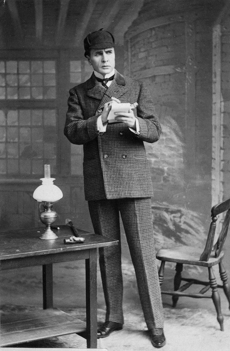 William Gillette Actor William Gillette playing the detective Sherlock