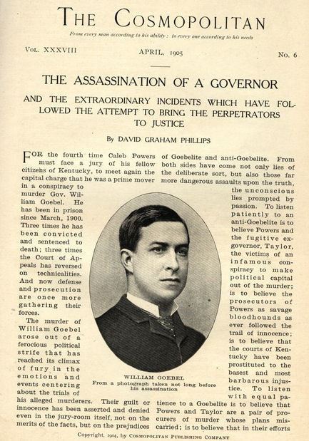 William Goebel Goebel Assassination The History of Kentucky