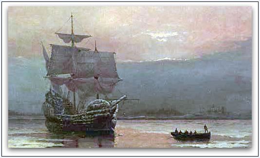 William Halsall William Halsall Artist of Mayflower in Plymouth Harbor