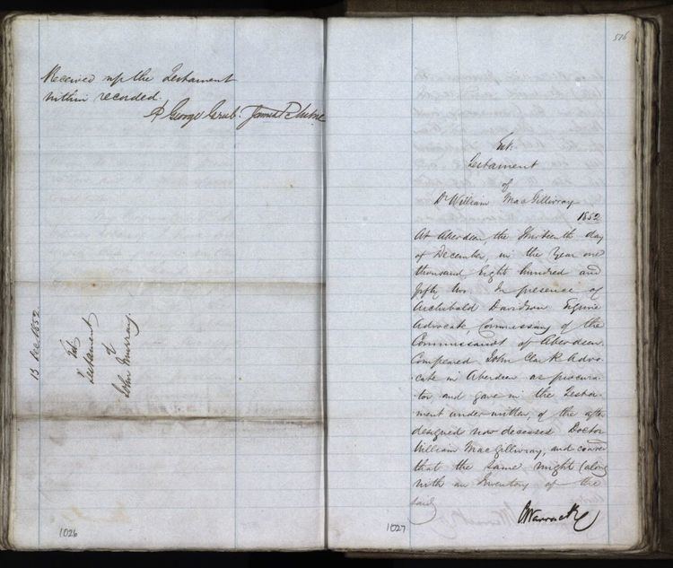 William MacGillivray William MacGillivray 17961852 National Records of Scotland