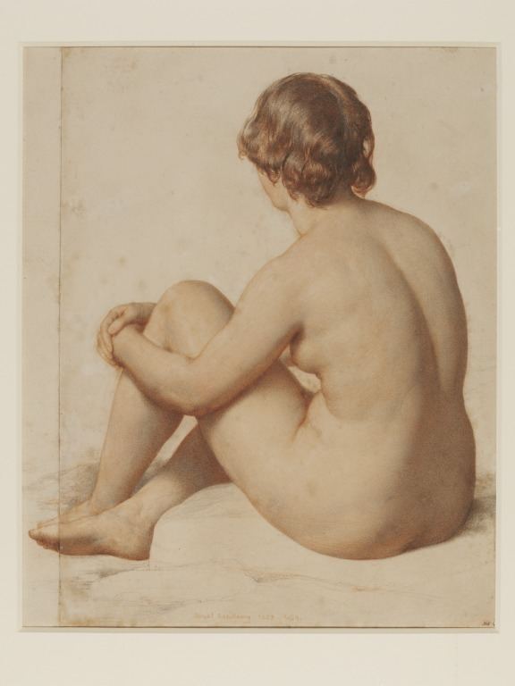 William Mulready Female nude seated threequarter view from back