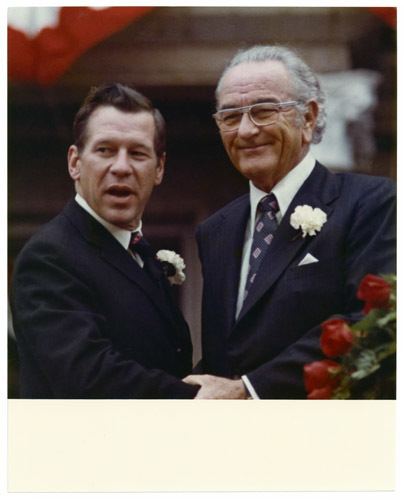 William P. Hobby Jr. William P Hobby Jr with Lyndon Baines Johnson The Dolph Briscoe