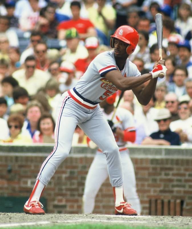 Former St. Louis Cardinals centerfielder Willie McGee and his former  manager National Baseball Hall of Fame member Whitey Herzog, look at McGee's  new placque following Cardinals Hall of Fame ceremonies in St.