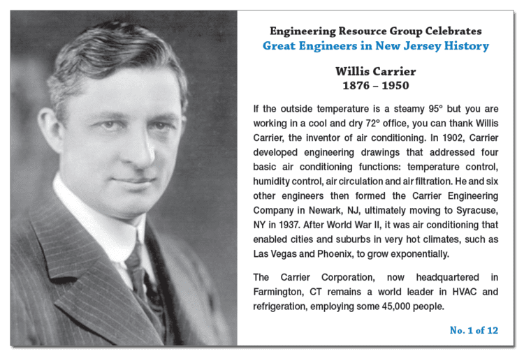 Willis Carrier Great NJ Engineers Engineering Resource Group NJ