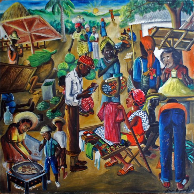 Wilson Bigaud Wilson Bigaud Everyday Haitian Life 39Bathed in a Golden