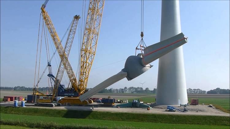 Windpark Noordoostpolder Windpark Noordoostpolder 3 hijsen met terex cc8800 YouTube