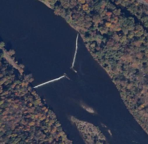 Wing dam Bull Island Wing Dam on the Delaware River