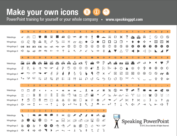 Wingdings Finally A Printable Character Map of the Wingdings Fonts Speaking