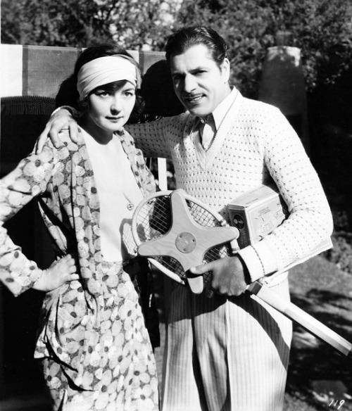 Winifred Bryson Actor Warner Baxter with wife Winifred Bryson and an unusual racquet