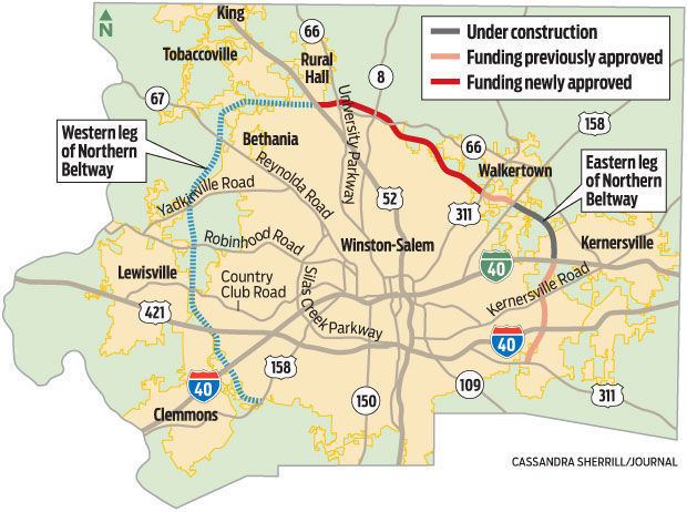 Winston-Salem Beltway State board approves finish to Northern Beltways eastern leg
