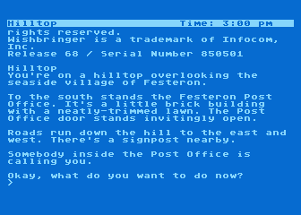 Wishbringer Atari 400 800 XL XE Wishbringer scans dump download screenshots