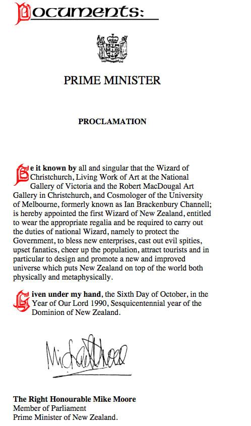 Wizard of New Zealand So New Zealand Has A GovernmentAppointed Wizard