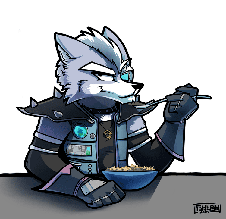Wolf O'Donnell WOLF ODONNELL EATING CEREAL by TheGreatHushpuppy on DeviantArt
