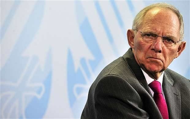 Wolfgang Schauble German finance chief Wolfgang Schaeuble softens tough tone