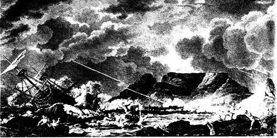 The heroic death of Wolraad Woltemade at the Cape of Good Hope, 1773