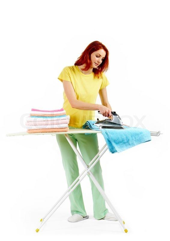 Woman Ironing Woman ironing Stock Photo Colourbox