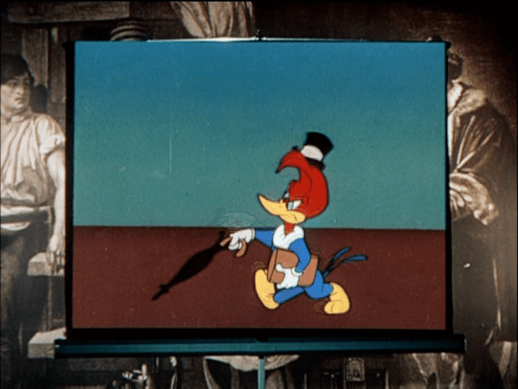 Woodpecker in the Moon movie scenes When a Woody Woodpecker cartoon is shown to potential investors to persuade them of the viability of space travel it fills the screen addressing you 