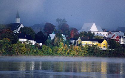 Woodstock, New Brunswick Mist On St John River Woodstock New Brunswick River Demon