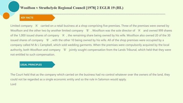 Case Law Company] ['single economic entity'] Woolfson v Strathclyde  Regional Council [1978] - YouTube