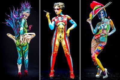 World Bodypainting Festival Models Covered Only in Paint Compete at the 17th World Bodypainting
