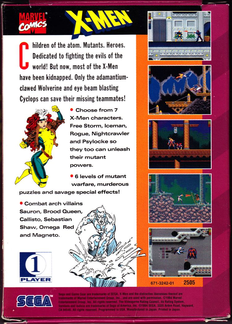 X-Men (Game Gear video game) Index of Video GamesCollectionSega Game GearScansFull Size