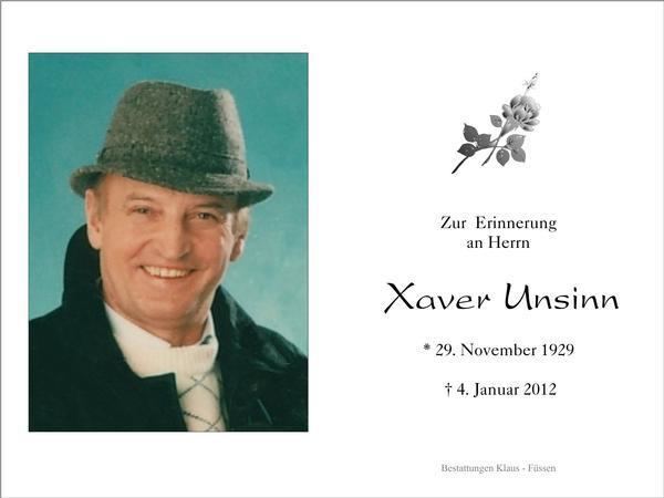 Xaver Unsinn Xaver Unsinn 04012012 in FssenHopfen am See