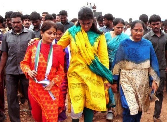 Y. S. Jaganmohan Reddy's sister Sharmila taking padayatra in the state