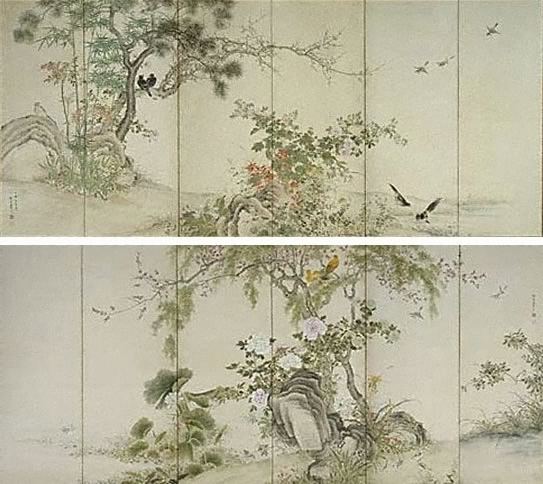 Yamamoto Baiitsu Birds and flowers of the four seasons 1847 by Yamamoto Baiitsu