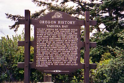 Yaquina Bay Historical Marker Yaquina Bay Oregoncom