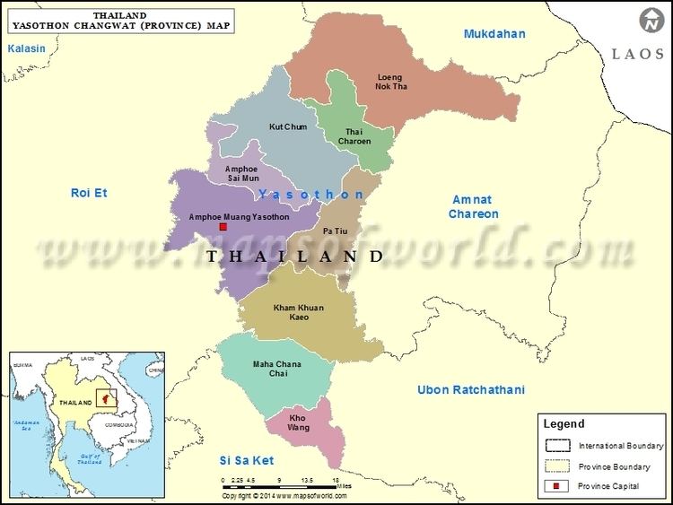 Yasothon Map Map of Yasothon Province Thailand