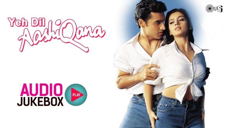 Karann Nathh looking at Jividha Sharma while holding her arms on the cover of the audio jukebox of the 2002 film, Yeh Dil Aashiqanaa