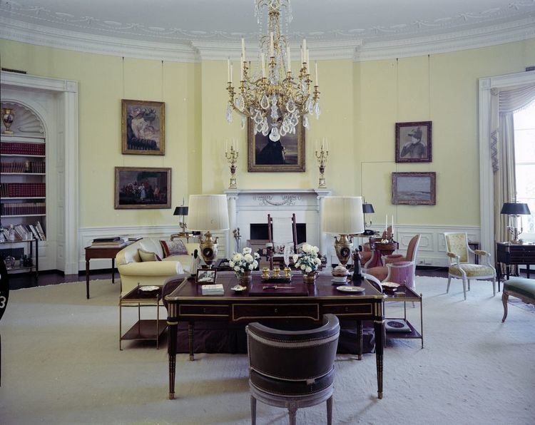 Yellow Oval Room KNC21423 Yellow Oval Room in the White House John F Kennedy
